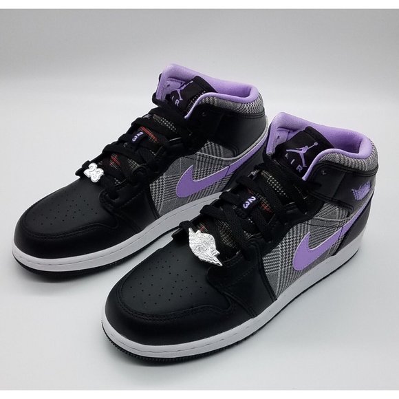 Jordan 1 Mid SE 'Houndstooth' (GS) DC7226-015 - Picture 4 of 10